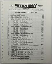 Stanhay Price List, July 1971