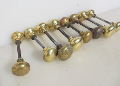Victorian brass door - brass, knobs