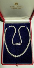 REDUCE today: Mikimoto akoya Pearl Necklace 3.57 mm-7mm with box 46cm length