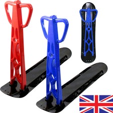 KIDS SNOW SCOOTER SKI SLEDGE FOLDABLE PLASTIC SNOWBOARD BOARD BOYS TOBOGGAN NEW