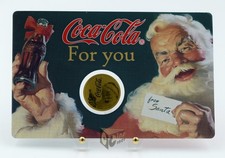 Coca-Cola Santa 1/1000 Oz 999 Gold Coin 3000 Francs Chad