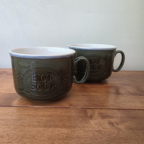 Two vintage ceramic soup bowls - vintage,
