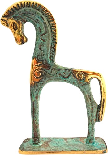 Bronze horse statue - bronze, geometric