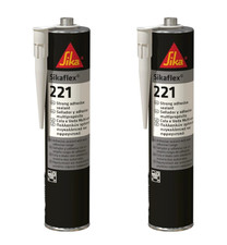 2x Sikaflex 221 Black 300 ml – Multi‑Purpose Polyurethane Sealant- Expiry, 03/25