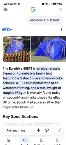 Eurohike 455st tent for - 455st,