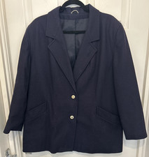 James Pringle Wool Cashmere Blend Vintage Coat Blue Uk 16
