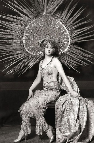 Art deco showgirl with radiant - art,
