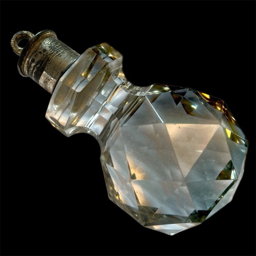 Antique faceted cut glass bell - antique,