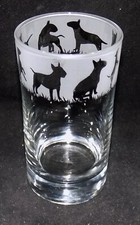 New 'ENGLISH BULL TERRIER' Hand Etched Highball Glass with Gift Box - Perfect!
