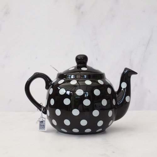 Black ceramic teapot - black,