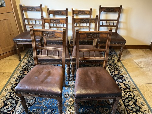 Set carved oak laddder - set,