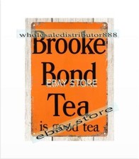 indoor outdoor living room wall decor BROOKE BOND TEA IS GOOD metal tin sign