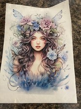 Rice Paper Decoupage FAIRY FACE. Laser Printed A4 Sheet Copyright Free