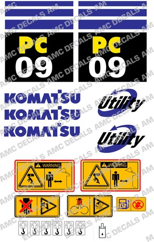 Komatsu pc09 digger decal - komatsu,