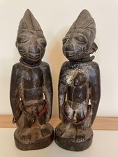 Antique West African Nigeria Yoruba Tribe Iboji Twins Carved Wooden Figures. ere