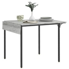 HOMCOM Folding Dining Table, Drop Leaf Table for 2-4 People, Grey
