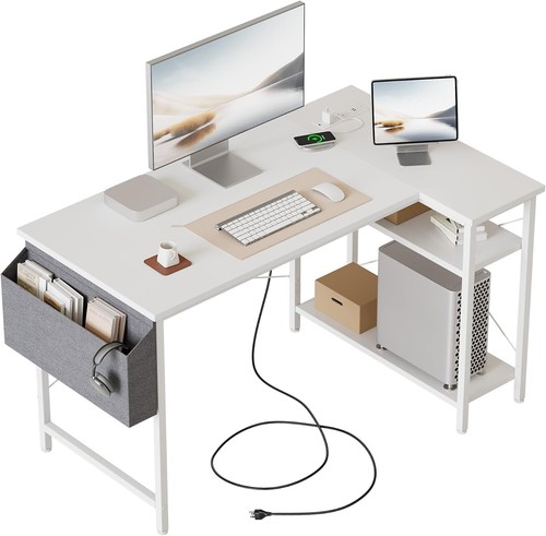 Small shaped desk with - small,