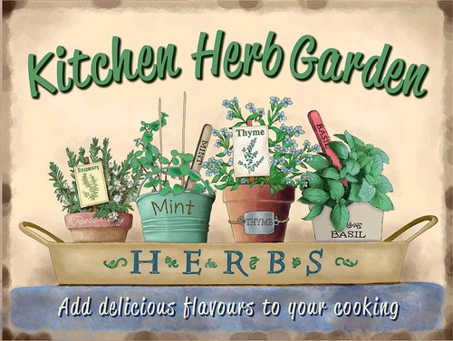 Kitchen herb garden retro - garden,,