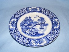 Willow Olde Alton Ware Blue White Flower Pattern Water Boat House Plate