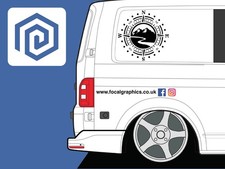LARGE 2x Compass Mountain Vinyl Decals For Camper Van Caravan Sticker Graphic
