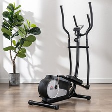 Elliptical Cross Trainer w/ Adjustable Resistance, LCD Monitor, Two Wheels