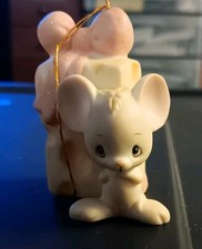 1982 Precious Moments Mouse With Cheese Ornament Figurine