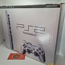 Sony PlayStation 2 Console - Slim Satin Silver (CIB) + Memory Card + Remote