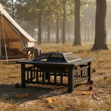 LARGE FIRE PIT BBQ GRILL