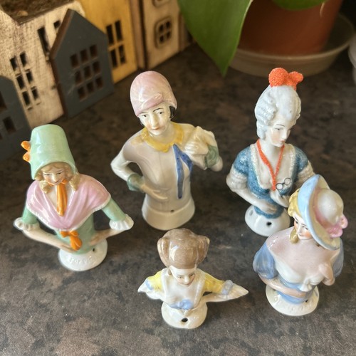 Five vintage porcelain pin - five,