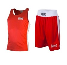 Geezers boxing. Sparring Shorts And Vest Set. Red. Size large