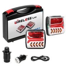 Wireless Rear Trailer Lights Magnetic 12/24V Towing Board LED Tail Lamps Kit NEW