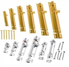 Metal Slide Bolt Door Lock Latch Catch for Shed Toilet Bathroom Multi Size