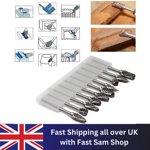 10x rotary burr bit - rotary, tungsten