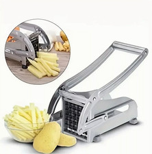 Potato Chipper Chip Chopper Cutter Slicer Maker & 2 Steel Edges French Fries