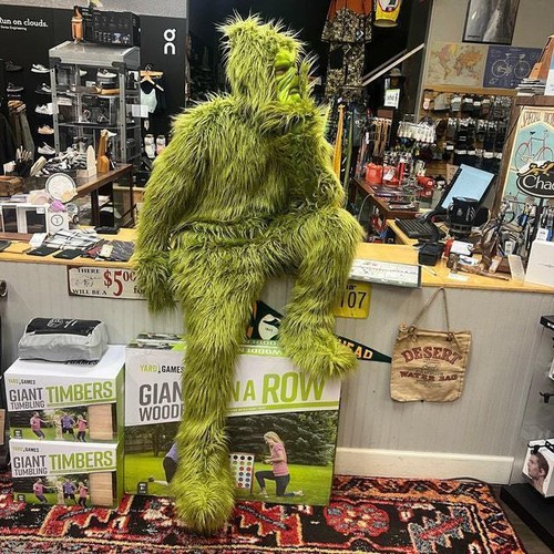 Halloween green furry monster - green,