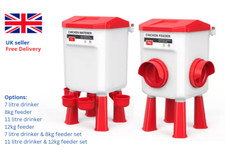 Chicken Poultry Feeder Drinker Large Waterer Bird Hen Coop Quail 7L 11L 8kg 12kg