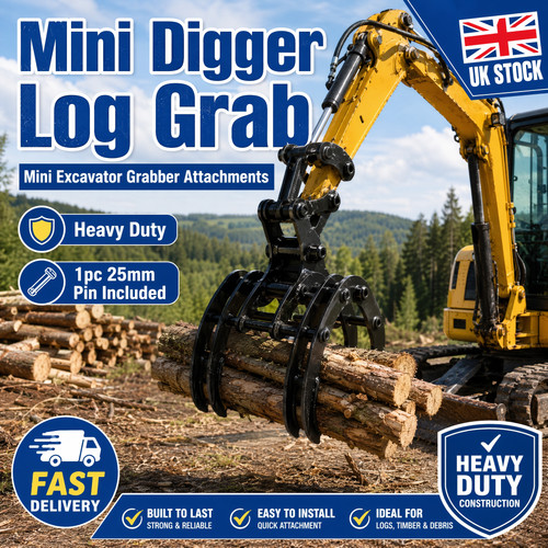 Mini digger log grab - log,