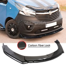 For Vauxhall Vivaro Carbon Fiber Look Front Bumper Lip Splitter Spoiler Chin