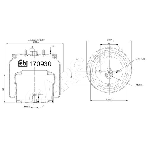 Febi air suspension spring - air,