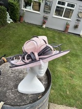 CAPPELLI CONDICI 7412A (59) PLUSH PEONY PINK AND GREY Wedding Ascot Hat FORMAL