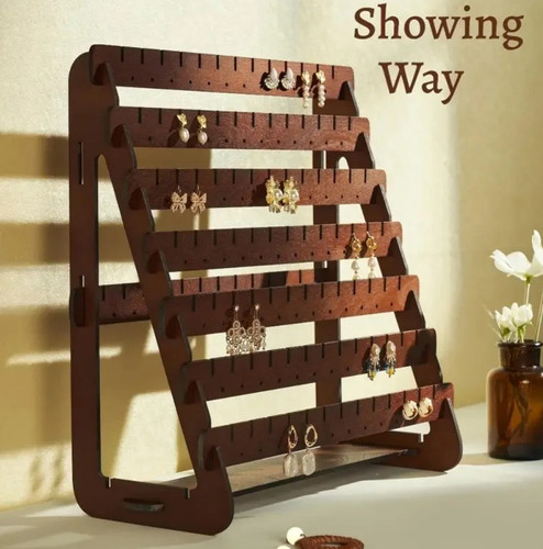 1pc wooden earring - wooden, display
