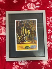Rare STYLISH TANADORI YOKOO FRAMED ART PRINT , JAPANESE WALL ART