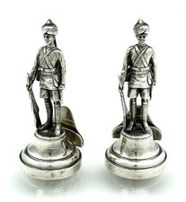 English Silver INDIAN SOLDIERS Menu Holders Goldsmiths  & Silversmiths 1928