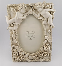 Shabby Chic Style Cherub & Floral Rectangular 6 X 4" Photo Frame  Freestanding