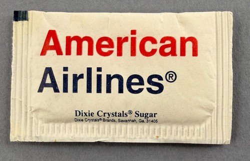 American airlines sugar packet - american,