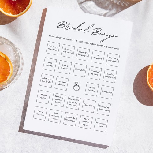 Bridal bingo icebreaker - bingo, icebreaker hen