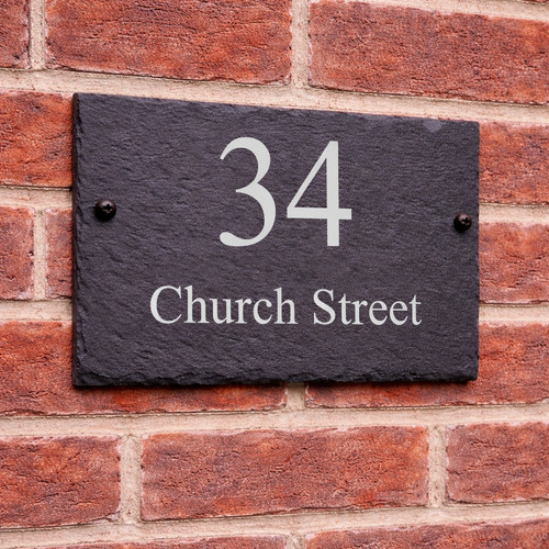 Personalised slate house - personalised,