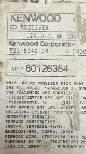 Kenwood receiver - cd,