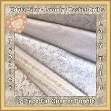 5 x Fat Quarter Bundle Andover Edyta Sitar Laundry Basket Quilts Creams Pebbles