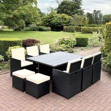 10 SEATER CUBE RATTAN GARDEN FURNITURE SET OUTDOOR PATIO SUMMER 2024 COLLECTION